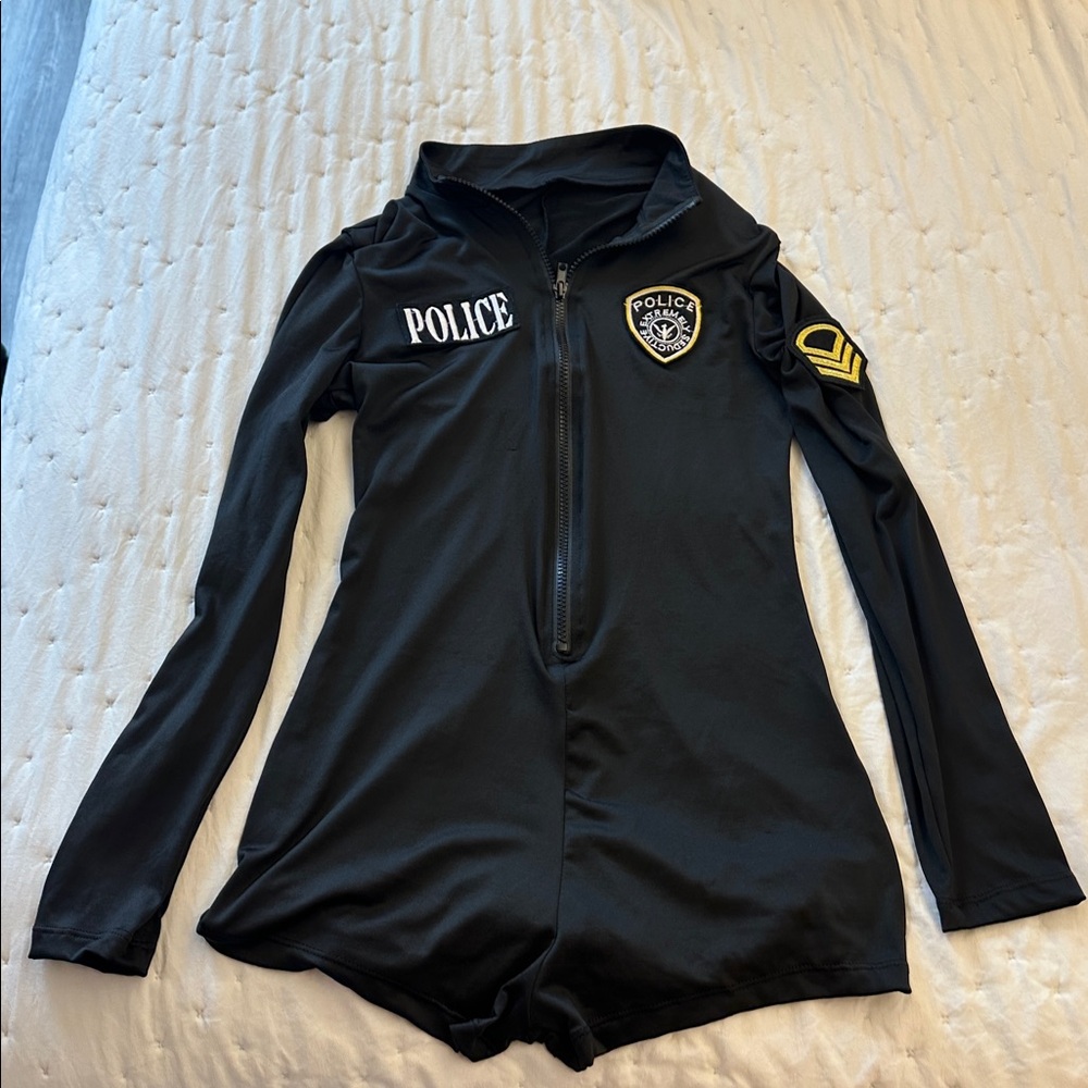 Police Patch Black Romper Costume